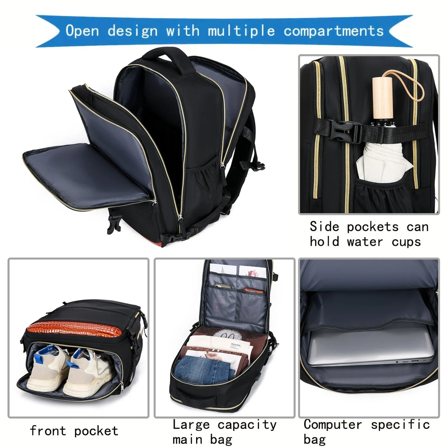Large capacity travel backpack