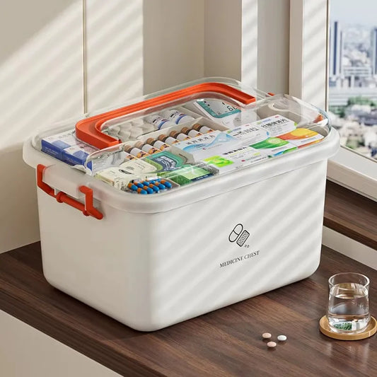 Large Capacity Portable Medicine Box for Home Use