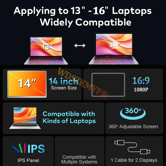 14-inch dual/single portable monitor